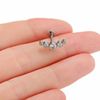16G 1/4" Internally Threaded STEEL LABRET Gem CLUSTER TRAGUS Ear FLAT BACK STUD
