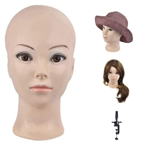 Ba Sha YH-0202 Mannequin Head Torso Head Cut Practice Head Female Head Wigs Mannequin Wig Stand [Clamp Set for Fixing]