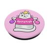 Cute Pink Christmas Tree Cat PopSockets Swappable PopGrip