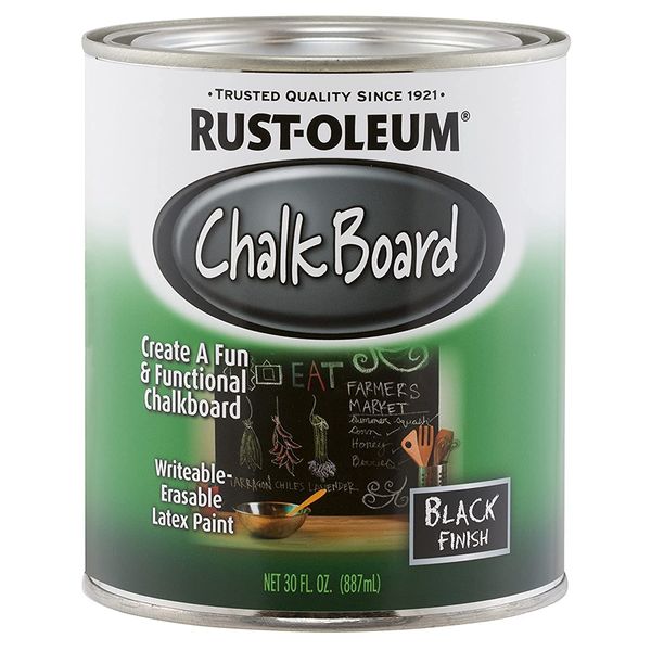 Rust-Oleum Specialty Paint 206540 Chalkboard Brush-On, Black, 30-Ounce, 30 Ounce, Fl Oz