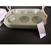 2 Target Bullseye Playground Easter Green Earthenware Ceramic Deviled Egg Holder