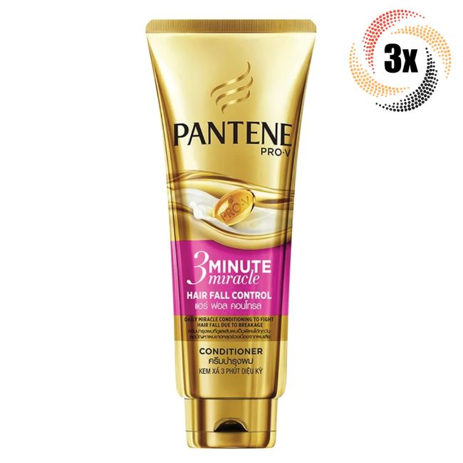 3x Bottles Pantene Pro-V 3 Minute Miracle Hair Fall Control Conditioner | 180ml