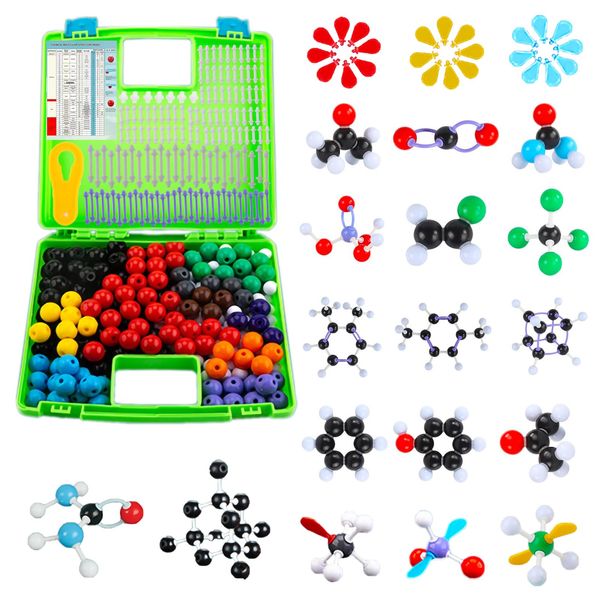 EXBEPE Comprehensive Chemistry Molecular Model Kit 406pc Organic and Inorganic STEM Set,Middle,High School,and College Supplies, Educational Science Set Learning Structure and Reactions Student Gifts