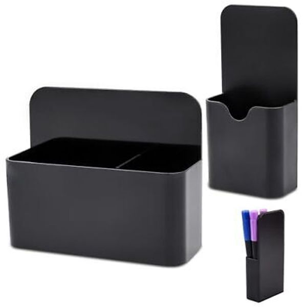 2Pack Magnetic Pencil Holder,Magnetic Pen Holder Marker Holder, Black-2Pack