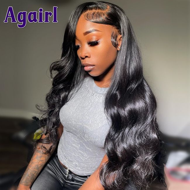 Highlight Grey Wig Human Hair Body Wave Lace Front Wig With Grey