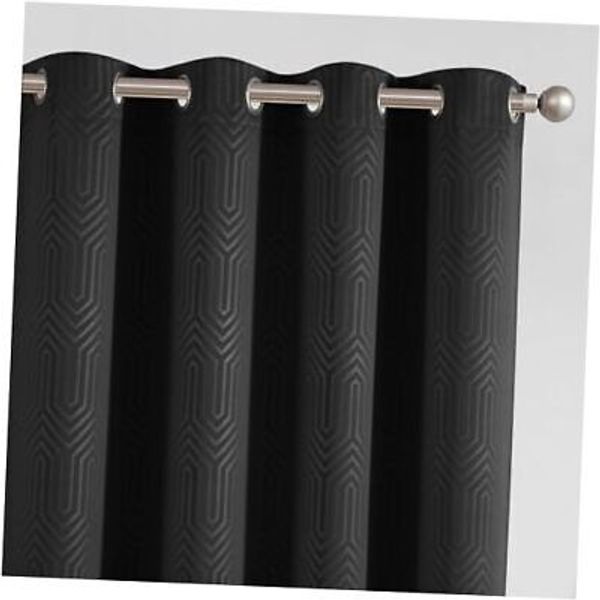 80% Blackout Curtains for Bedroom, 72"L B | Embossed Black 80% Blackout