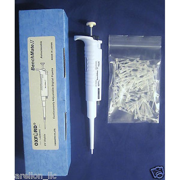 0.1-2.0uL Oxford Benchmate II Micro Pipette Single Channel Adjustable Volume P2