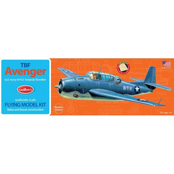 Guillow's 509 Grumman TBF Avenger Balsa Wood Model Airplane Kit , WWII  GUI-509