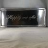 Mariposa 3919 Beaded (Pearled) Long Rectangle Tray Engraved Happily Ever After