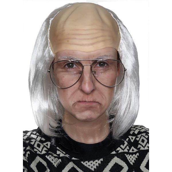 ALLAURA Old Man Costume Albert Bald Wig - White Balding Cap Wigs Franklin Albert - Bald Riff Raff Wig Old Man Wig