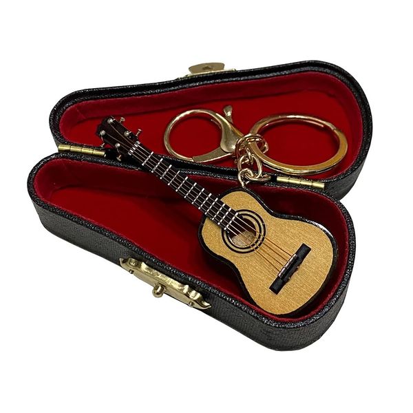 MoonEmbassy Ukulele Keychain Miniature Ukulele Guitar Keychain with Case