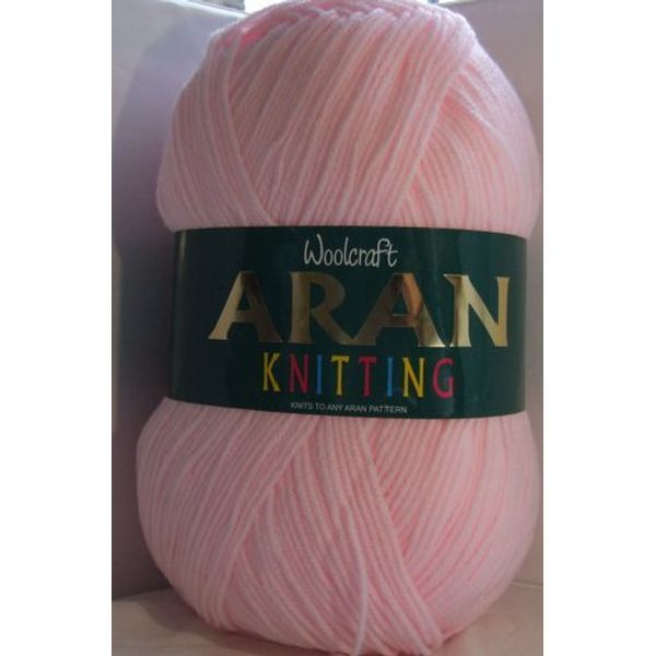 Aran 400g Wool/Knitting Yarn (Baby Pink (404))