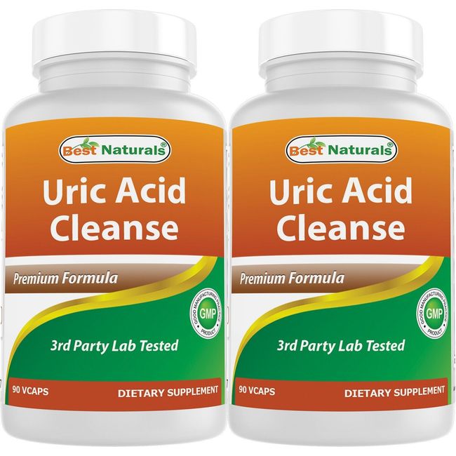 2 Pack Best Naturals Uric Acid Cleanse 90 Vegetarian Capsules