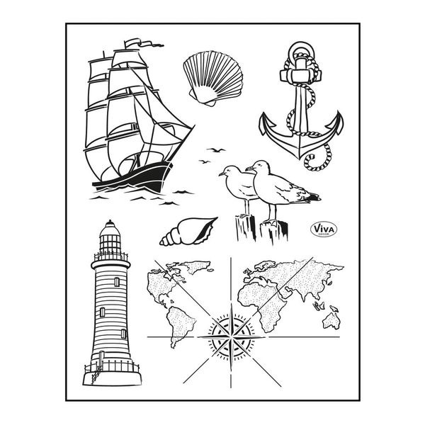 Viva Decor A5 Clear Stamps Set - Seafaring #219