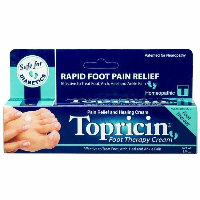 Topricin Foot Therapy Rapid Foot Pain Relief Homeopathic Healing Cream 2 Ounce