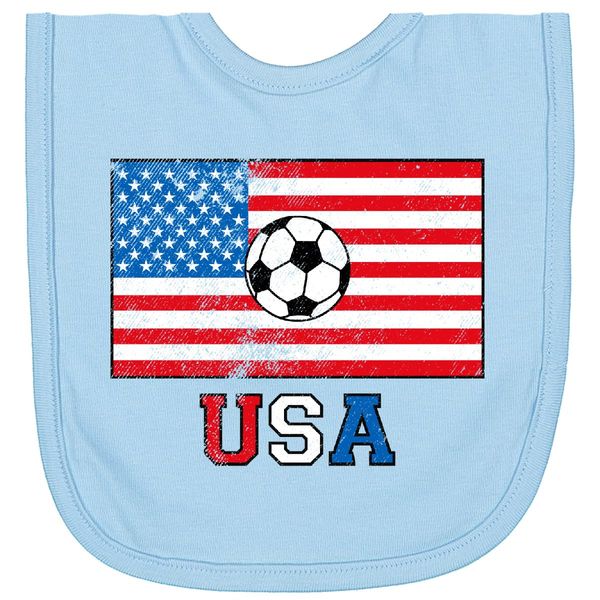 inktastic USA Soccer Newborn Bib Light Blue 2e20f