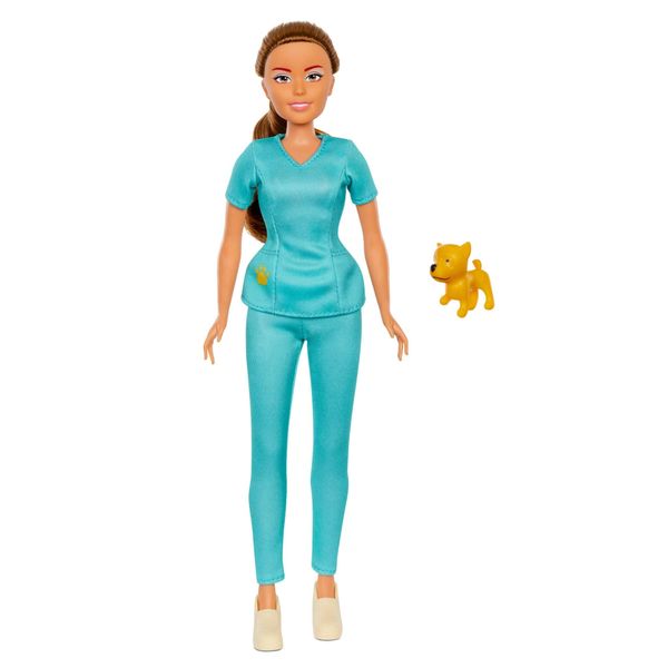 MGA's Dream Ella I AM A DreamElla Pet Vet Fashion Doll, Includes Scrubs Uniform, Puppy Dog, Brown Hair, Career Play Pretend Gift for Kids, Toys for Girls & Boys Ages 3 4 5+ Years