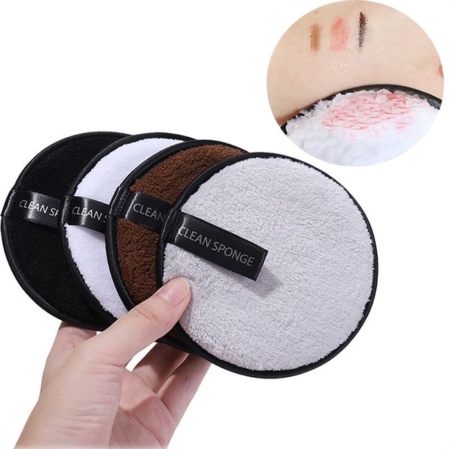 Reusable Makeup Remover Pads Cotton Wipes Microfiber Cosmetic Washable Makeup, [04]