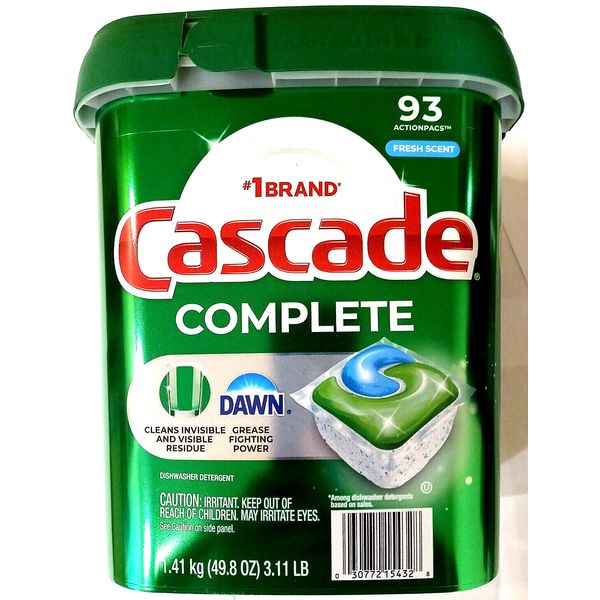 Cascade Complete Dishwasher Detergent with Dawn 93 Actionpacs