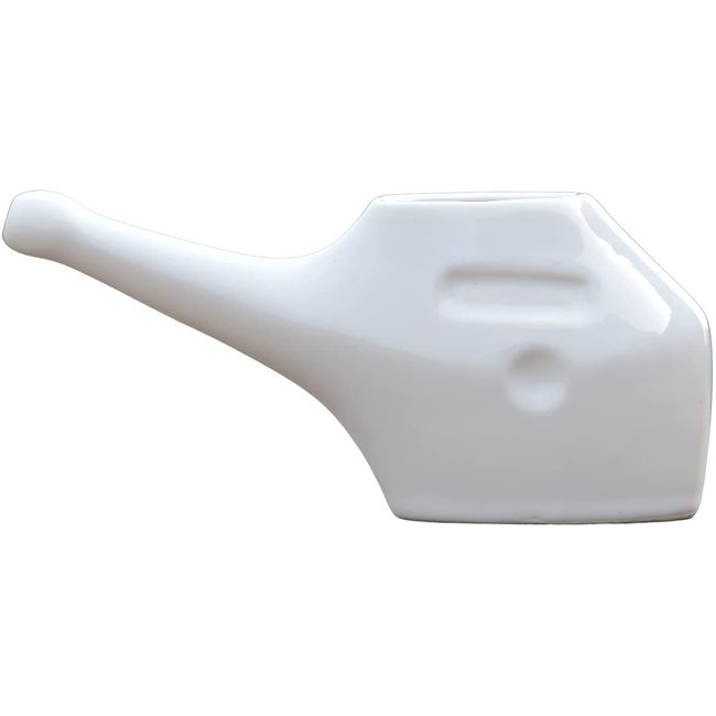 AncientImpex Traveller's Ceramic Neti Pot for Nasal Cleansing with 5 Sachets Neti Salt