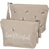 Primitives by Kathy Embroidered Zipper Pouch, Small, Bee You Tiful