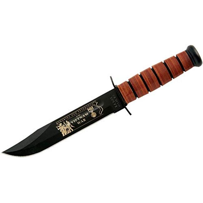 Ka-Bar 9140 USMC Vietnam War Knife with Leather Sheath (7-Inch)