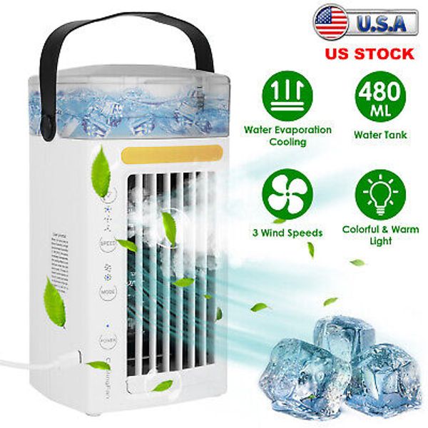 Evaporative Air Conditioner Water Mist Air Cooler Humidifier w/7 Colors Changing