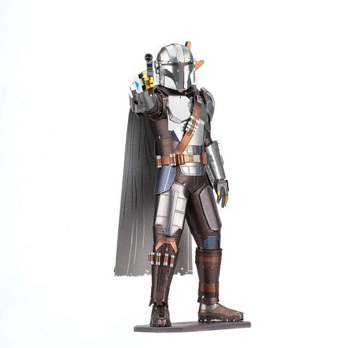 Fascinations ICX146 Metal Earth Metal Kits - Star Wars The Mandalorian The Mandalorian, Laser Cut 3D Construction Kit, 3D Metal Puzzle, DIY Model Kit, 3 Metal Boards, from 14 Years