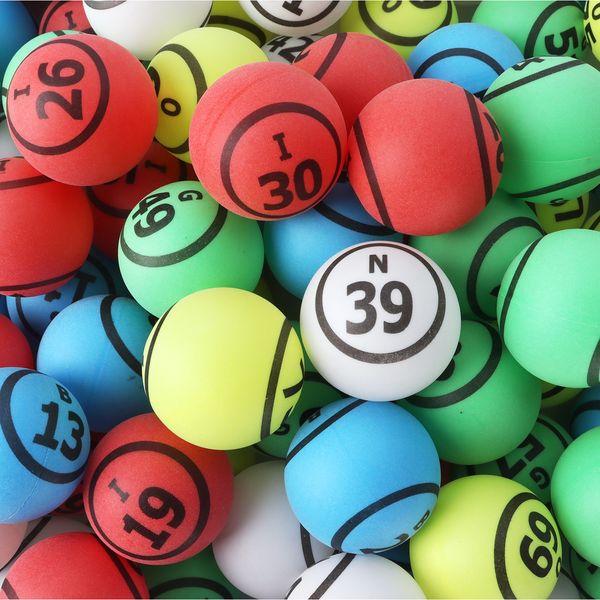 PRO 1.5" Ping Pong Size Replacement Bingo Balls Set for Large/Jumbo Bingo Cage