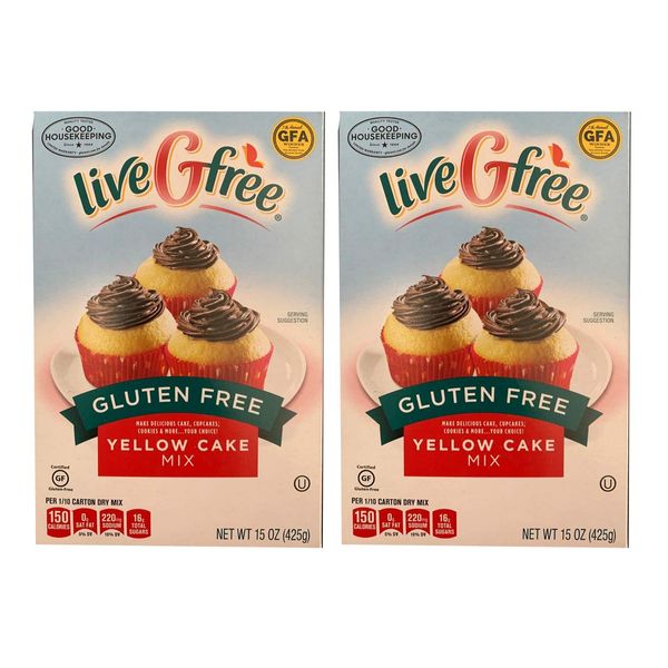 Live G Free Certified Gluten Free Cake and Baking Mix (Yellow Cake Mix, 2 Pack)