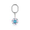 Swarovski Dulcis key ring, Round cut, Blue, Rhodium plated