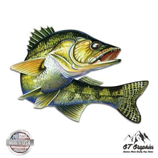 GT Graphics Walleye - 8" Vinyl Sticker - for Car Laptop I-Pad - Waterproof Decal