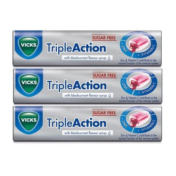 3 x Triple Action Blackcurrant Cough Drops