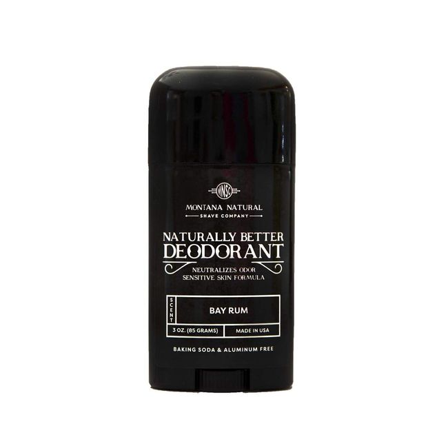 MNSC Bay Rum Naturally Better Deodorant - Magnesium and Activated Charcoal - Sensitive Skin Formula, Aluminum-Free, Baking Soda-Free, All-Natural, Plant-Derived, Made in USA