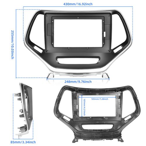 for Jeep Cherokee 2013-2018, in Dash Installation Install Frame Mount Trim Kit Can Match 10.1 inch Touch Screen Car Radio Stereo