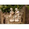 Garden Decor 2 Piece White Stone Effect Distressed Figures Ornament Set (Material: Resin)