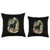 Black German Shepherd Laying Dog Realistic Art Throw Pillow