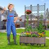 NAIZEA Raised Garden Bed with Trellis & Planter Boxes Elevated Herbs Planter Box