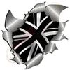 large size Black Union Jack/Flag Metal Rip Open Sticker