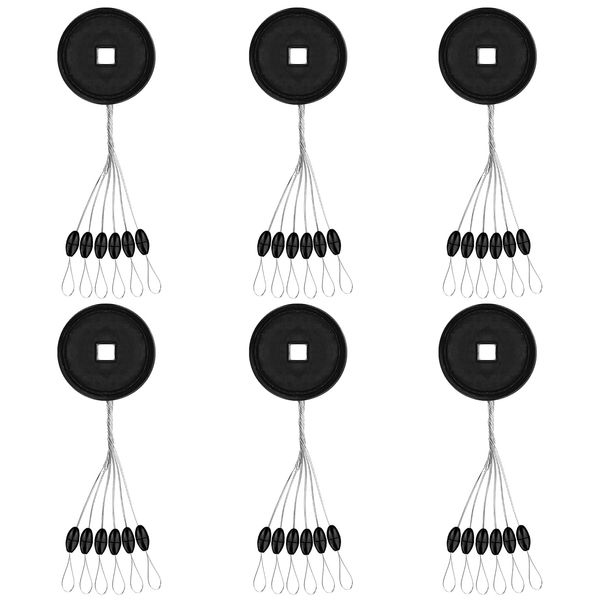YOTO 300 Pieces Rubber Bobber Stops,6 in 1 Float Sinker Stopper,Oval Shape Column Shape Weight Stops Available