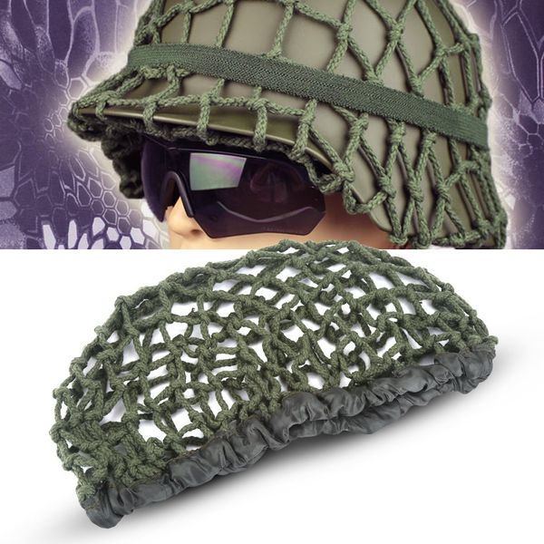 Tbest Tactical Helmet Thicker Net Cover Camouflage Helmet Cover for M1 M35 M88 Helmet Army Green