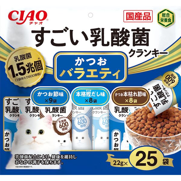 Ciao Cat Treats Amazing Lactic Acid Cranky Bonito Variety Cat 22g (x25)