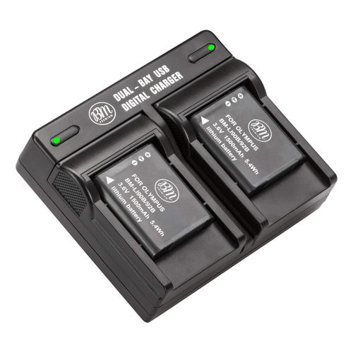 BM Premium 2 LI-90B, LI-92B Batteries and Dual Battery Charger for Olympus Tough TG-6, TG-5, TG-Tracker, Tough SH-1, SH-2, SP100 IHS, Tough TG-1 iHS, TG-2 iHS, TG-3, TG-4, SH-50, SH-60, XZ-2 iHS