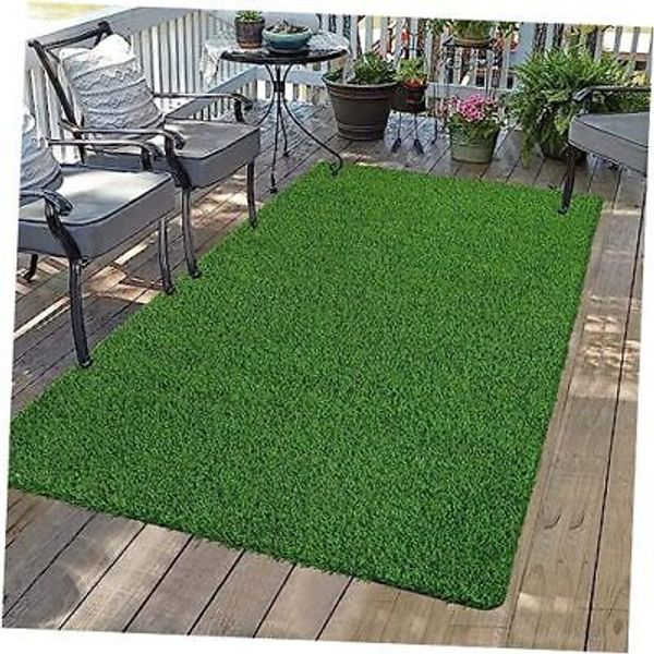 Artificial Grass Rug Indoor Outdoor Rug, 3x5Ft Dog Grass Mat with 3 x 5 Feet