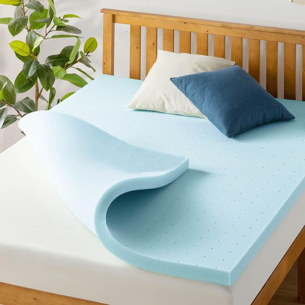 Best Price Mattress 2 Inch Ventilated Memory Foam Mattress Topper, Cooling Ge...