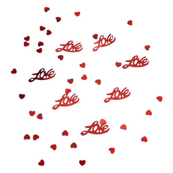 Red Hearts & Red Love Confetti for Decoration