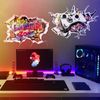 Game Wall Stickers, 3D Broken Wall Controller Design, for Teenagers' Bedroom Decor
