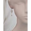Art Deco Earrings with Cream Rose Crystal Element Pearls