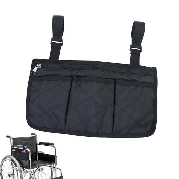 Wheelchair Bags 1PCS Multifunction Bag for Wheelchair Adjustable Mobility Scooter Bag with Reflective Strips Waterproof Wheelchair Accessories Enhanced Safety for Wheelchair Mobility Scooter Rollator