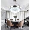 42'' Crystal Invisible Fan Ceiling Light LED Light Kit Remote Control Chandelier